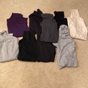 9 assorted turtleneck sweaters